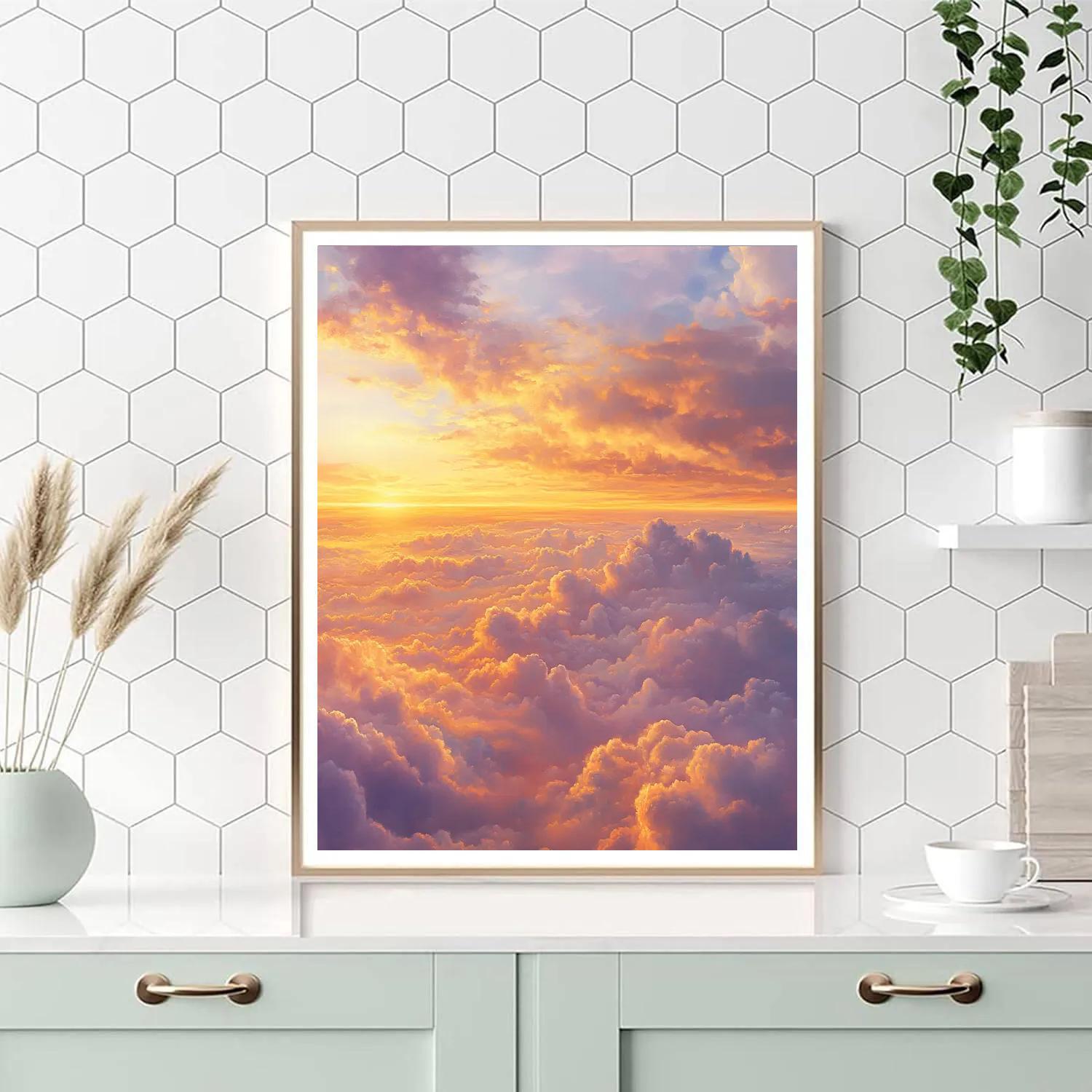 Leonardo Da Vinci Inspired Ethereal Clouds DIY paint by numbers