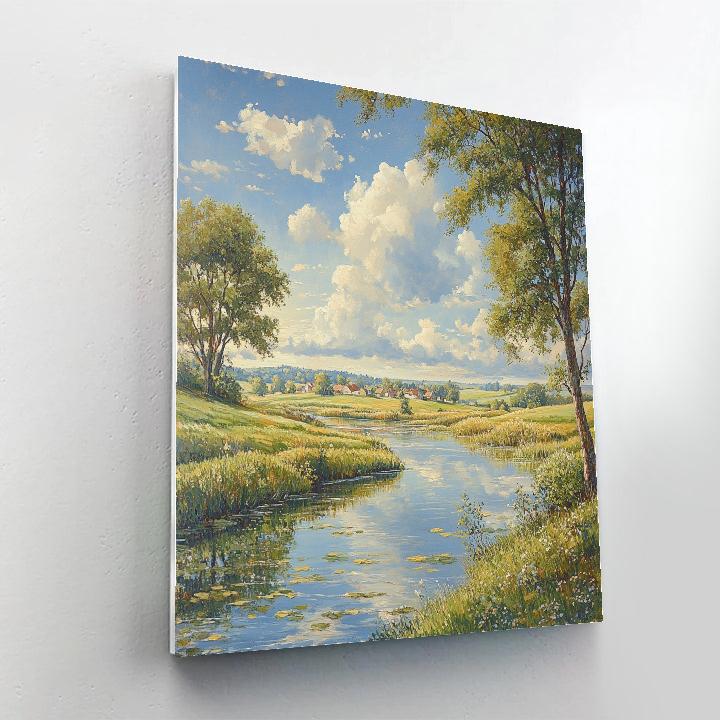 John Constable Inspired River Landscape Paint by numbers art