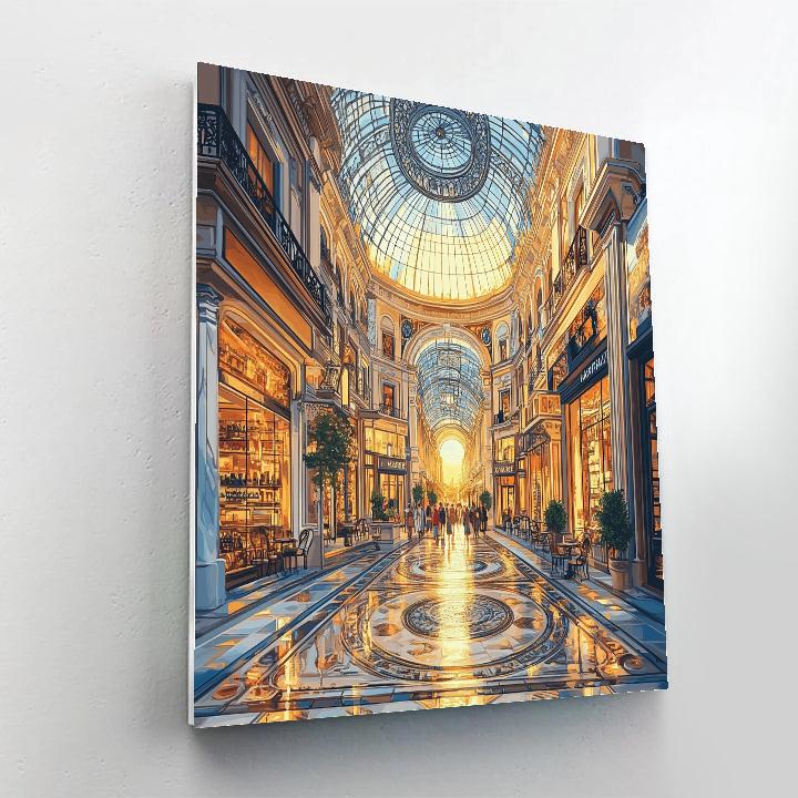 Galleria Vittorio Emanuele Shopping Arcade Milan Italy DIY paint by numbers