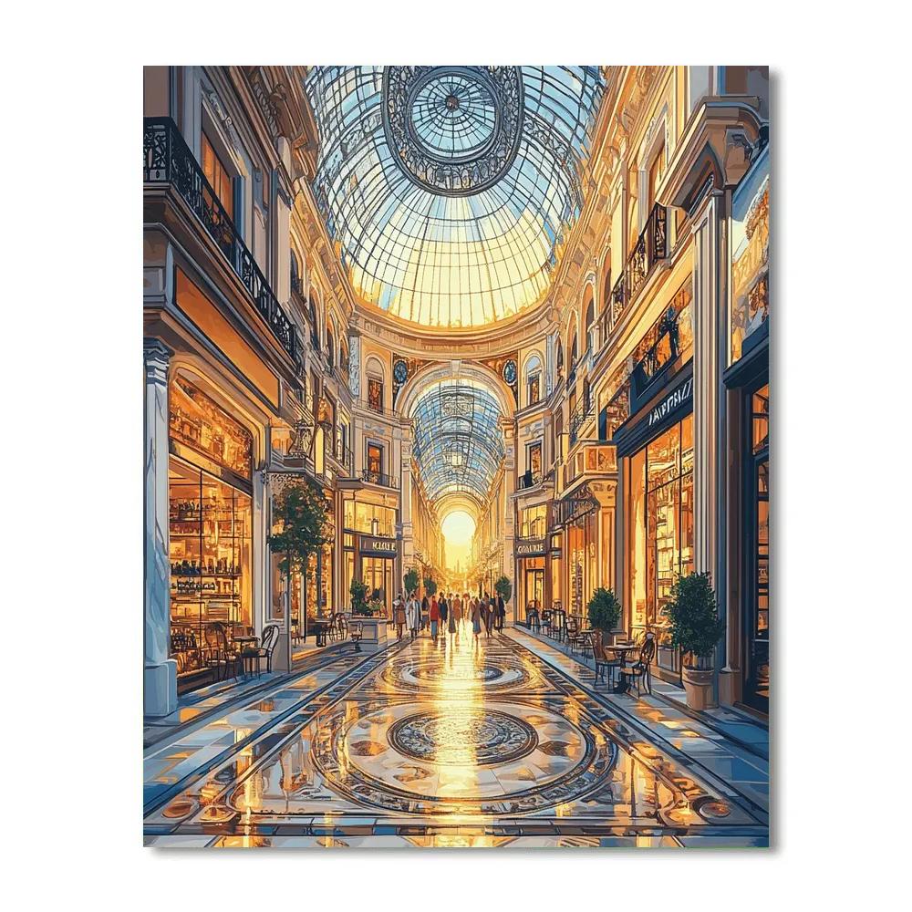Galleria Vittorio Emanuele Shopping Arcade Milan Italy DIY paint by numbers