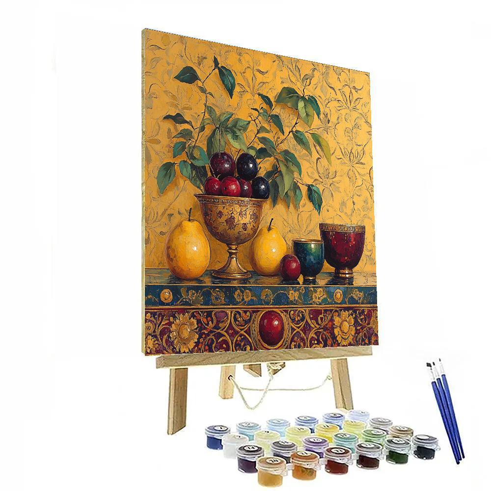 Gustav Klimt Inspired Golden Still Life painting number kit