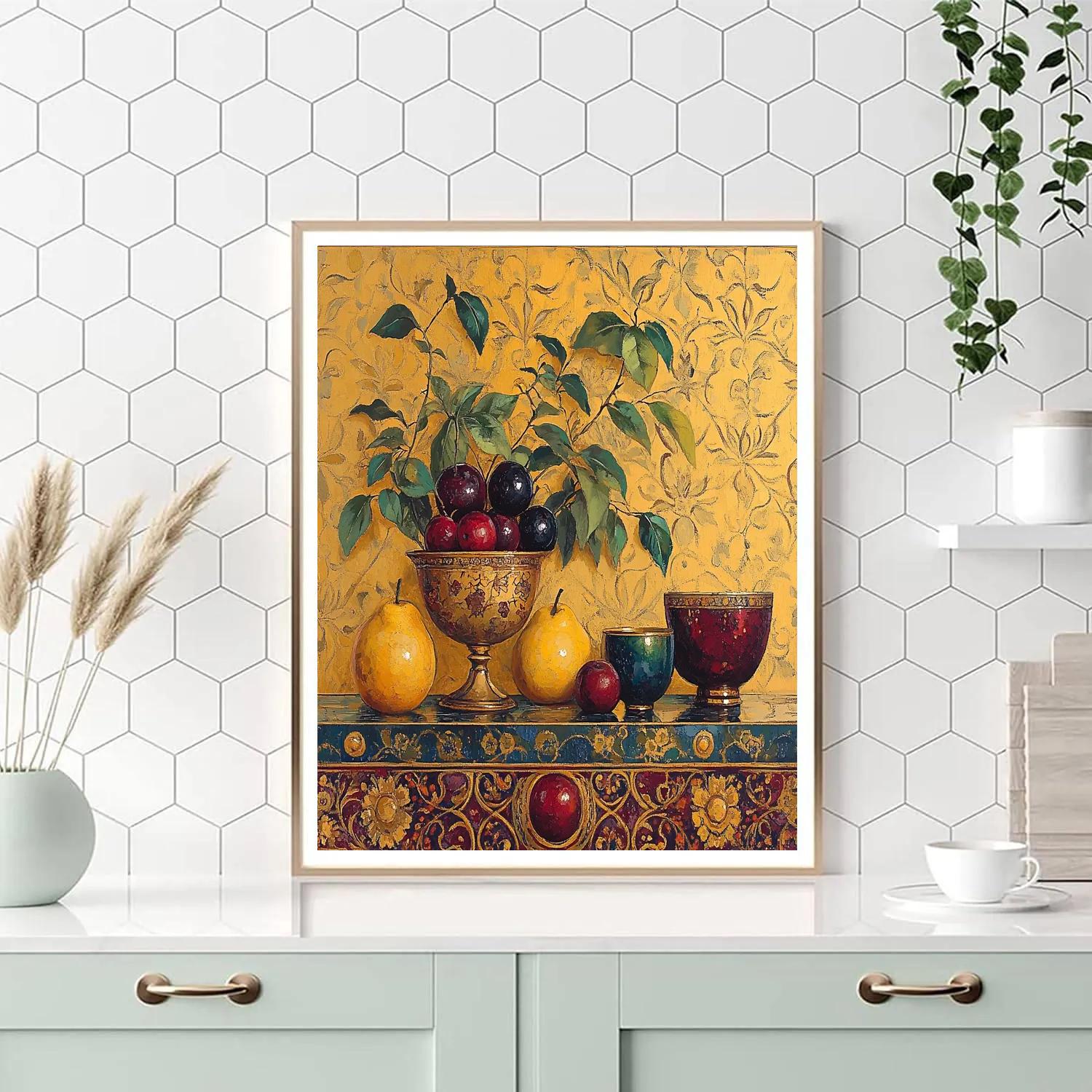 Gustav Klimt Inspired Golden Still Life painting number kit