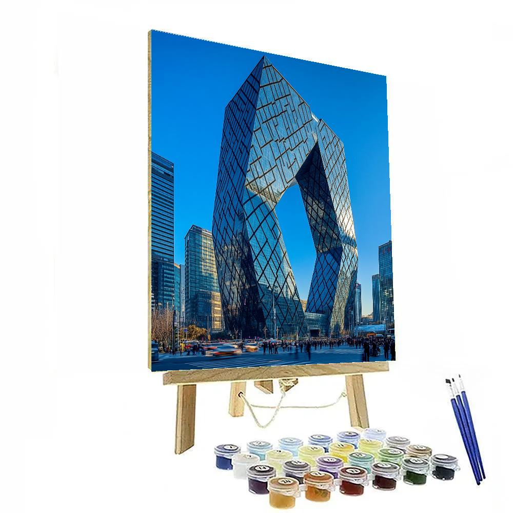 Modern Architecture Of The CCTV Headquarters Tower Beijing China paint by numbers
