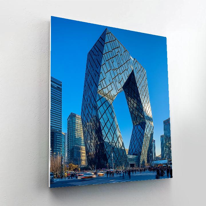 Modern Architecture Of The CCTV Headquarters Tower Beijing China paint by numbers