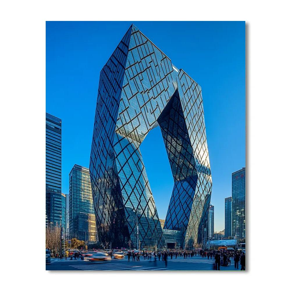 Modern Architecture Of The CCTV Headquarters Tower Beijing China paint by numbers