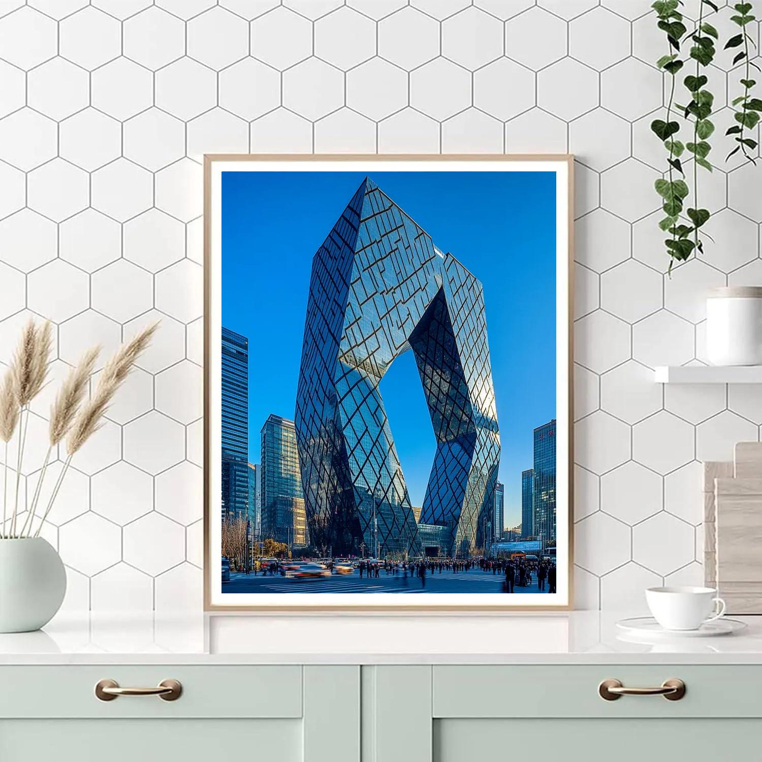 Modern Architecture Of The CCTV Headquarters Tower Beijing China paint by numbers