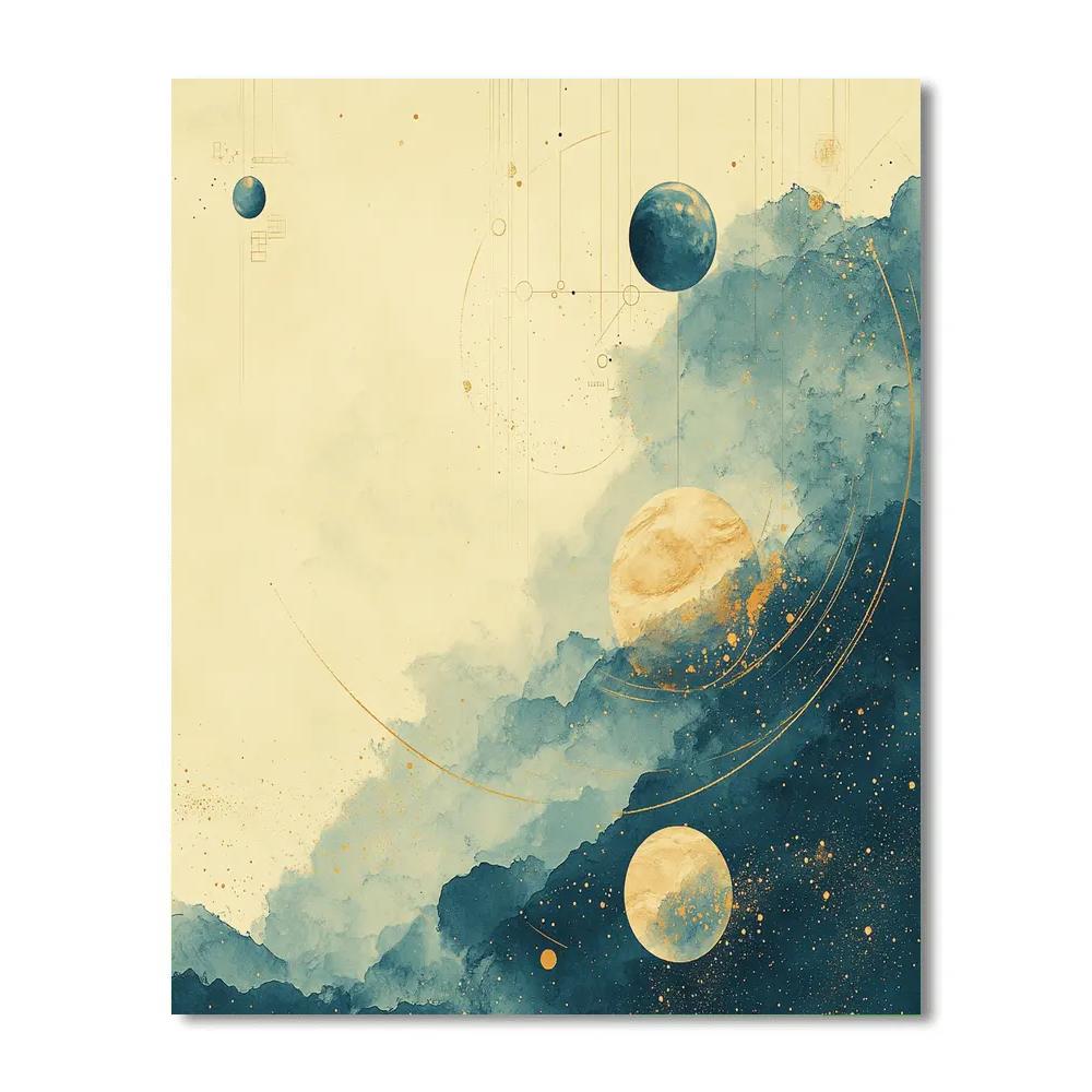 Leonardo Da Vinci Inspired Celestial Harmony Numbered painting kits