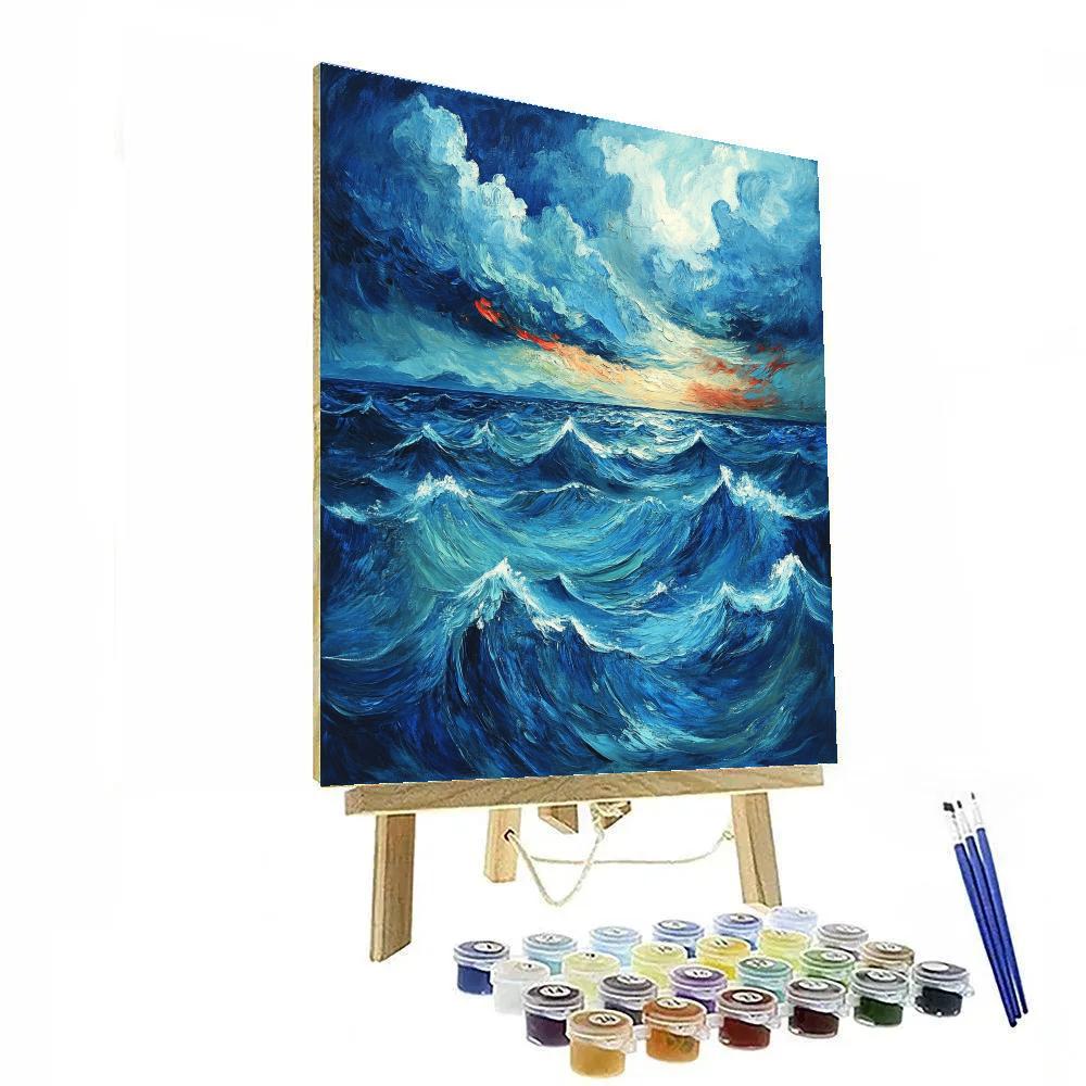 Edvard Munch Inspired Emotional Seascape paint by numbers