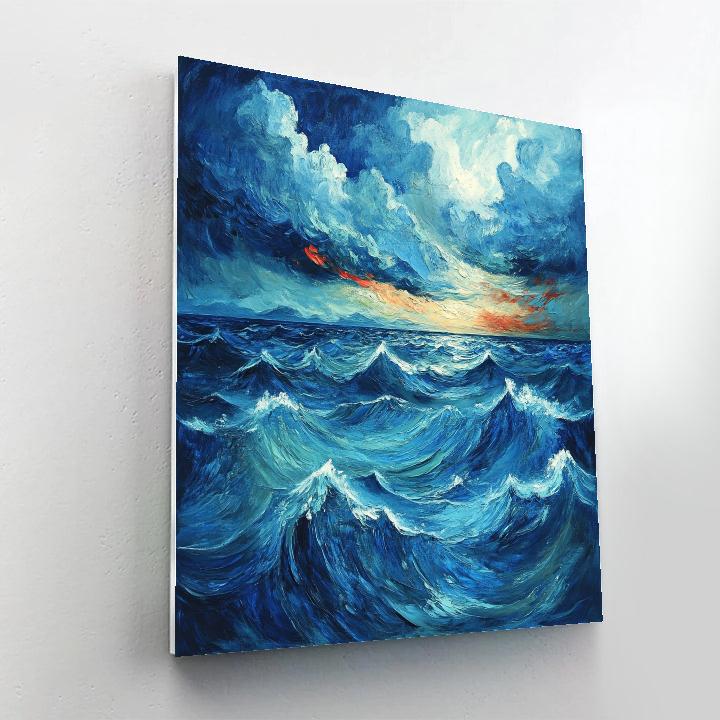 Edvard Munch Inspired Emotional Seascape paint by numbers