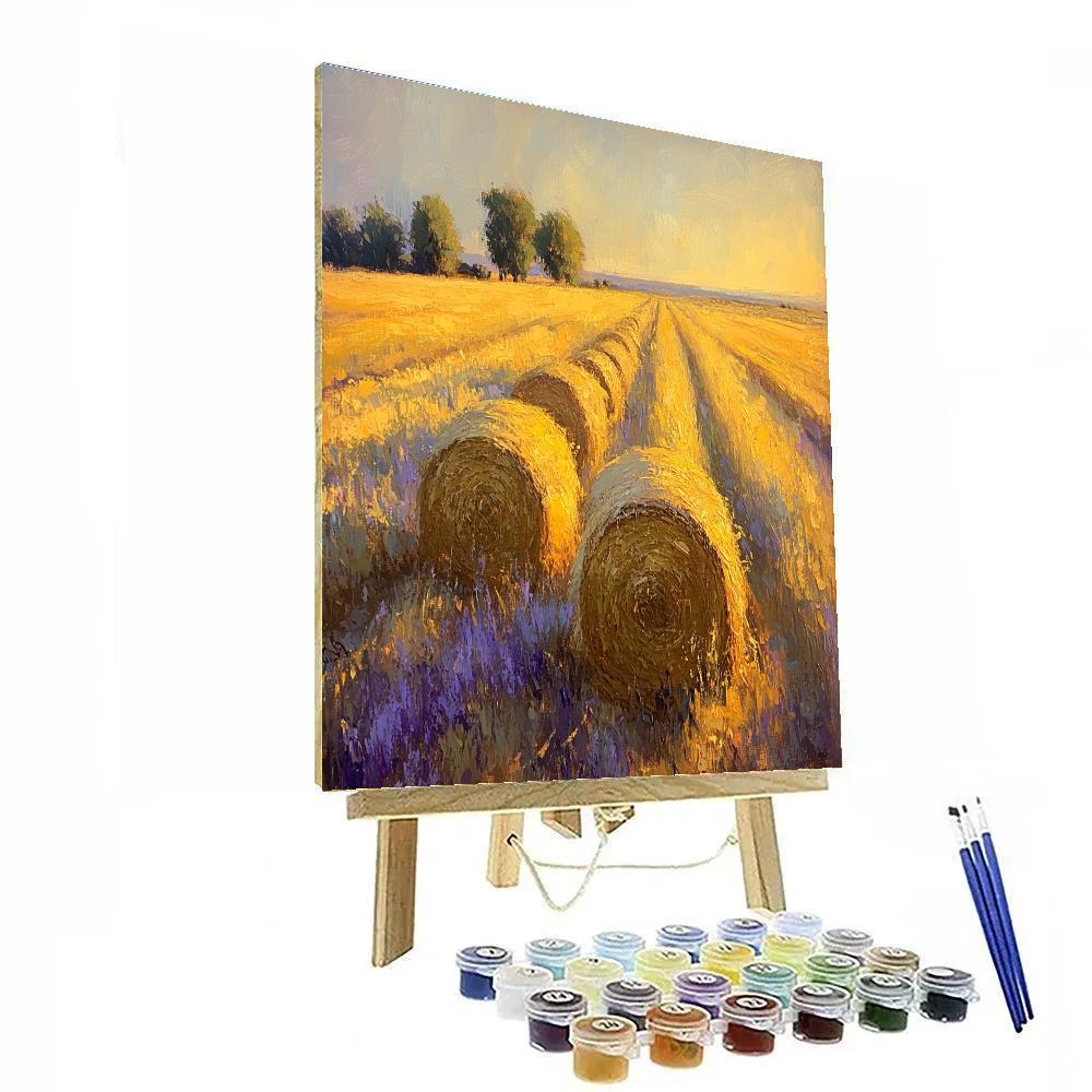 Claude Monet Inspired Haystacks Golden Sunset Number painting