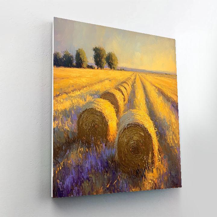 Claude Monet Inspired Haystacks Golden Sunset Number painting