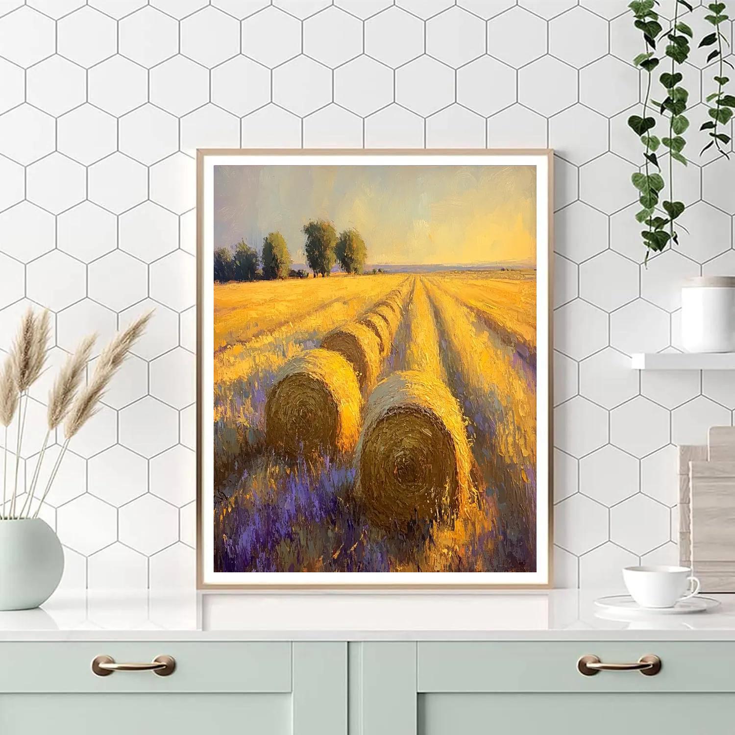 Claude Monet Inspired Haystacks Golden Sunset Number painting