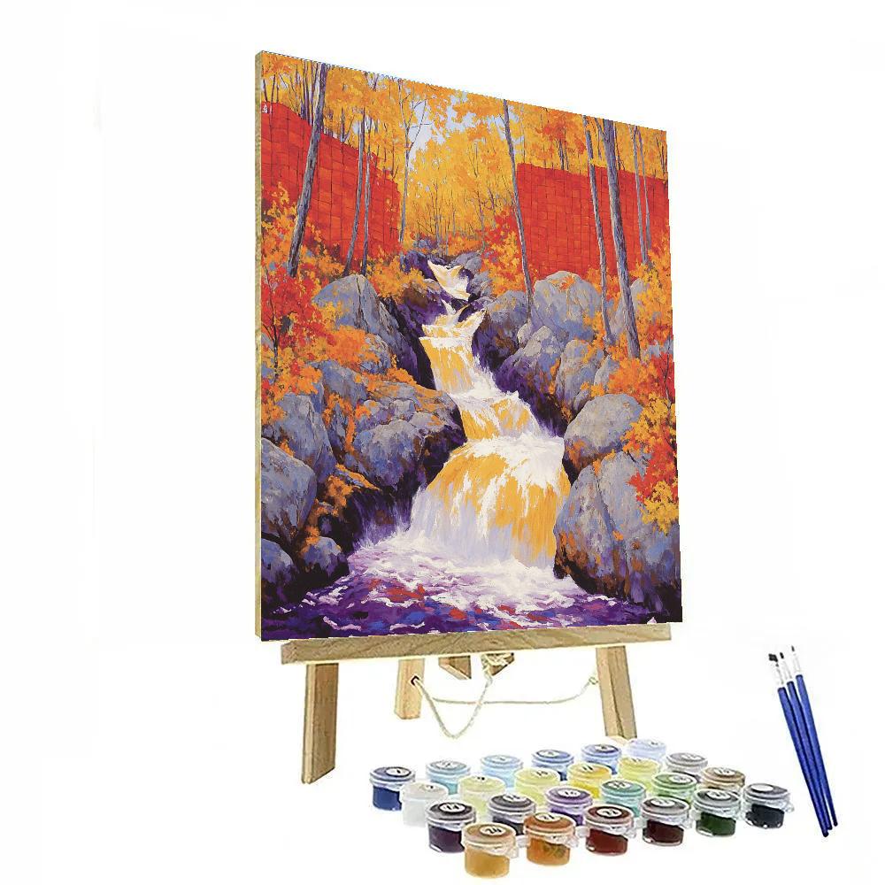 A.Y. Jackson Inspired Algoma Autumn Cascade painting number kit