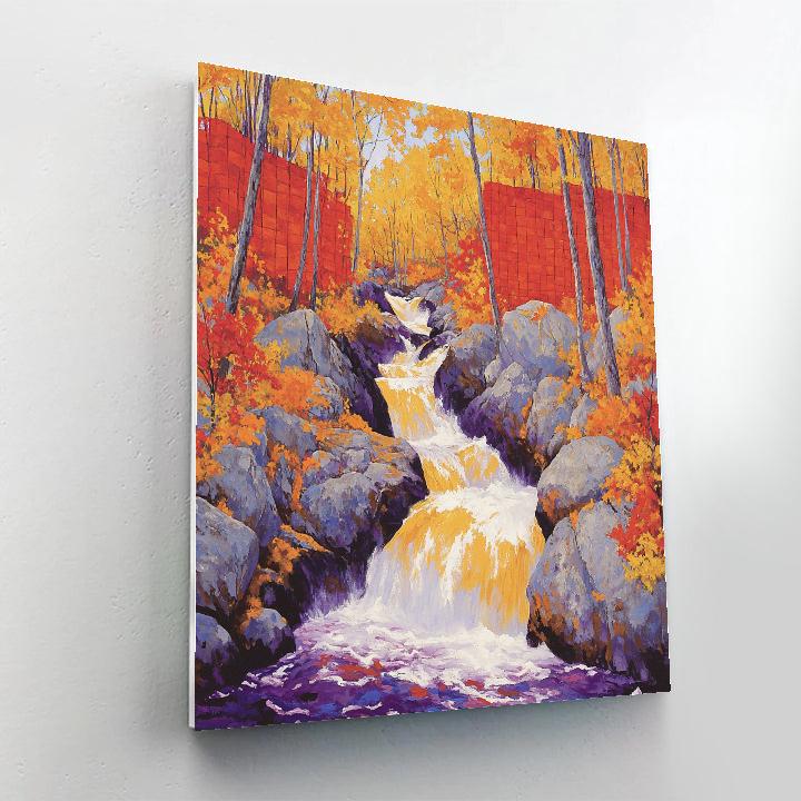 A.Y. Jackson Inspired Algoma Autumn Cascade painting number kit