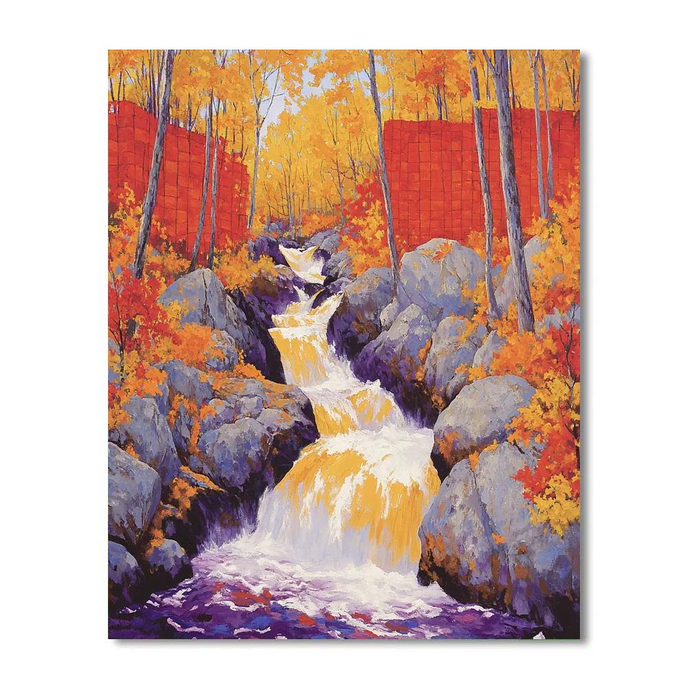 A.Y. Jackson Inspired Algoma Autumn Cascade painting number kit