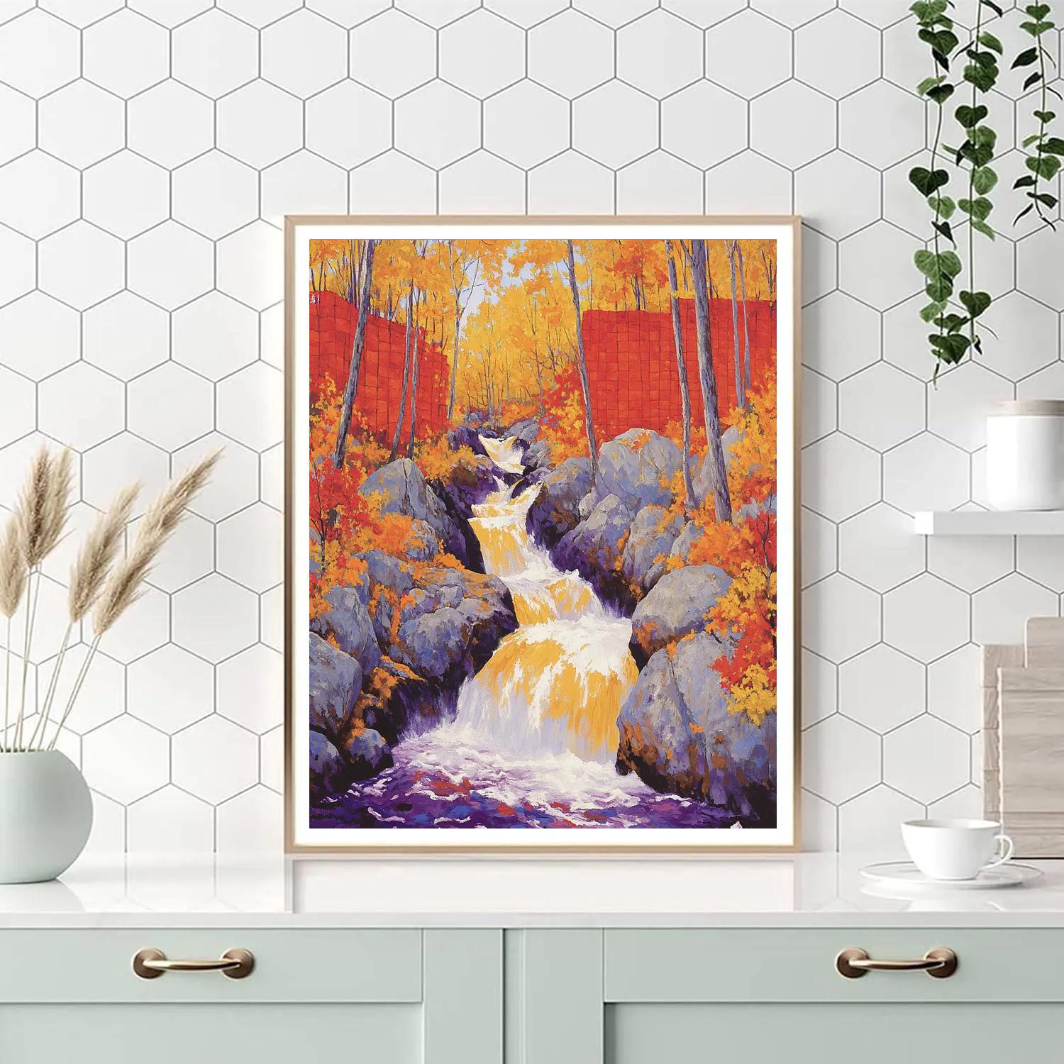 A.Y. Jackson Inspired Algoma Autumn Cascade painting number kit