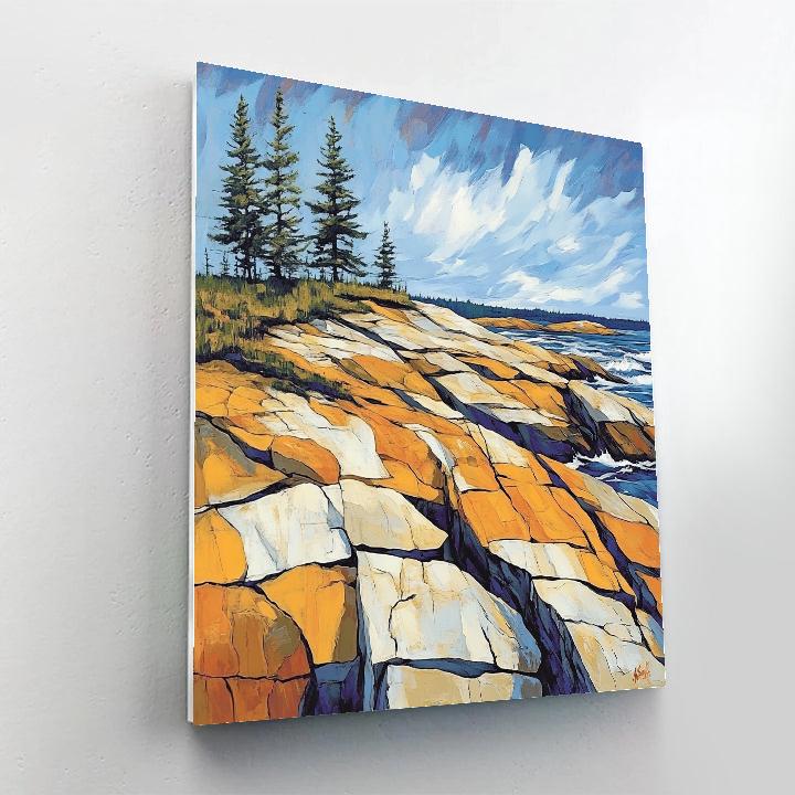 Arthur Lismer Inspired Rock Plateaus And Wind Battered Spruce paint by number