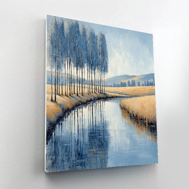 Claude Monet Inspired River Poplars Late Afternoon paint by numbers