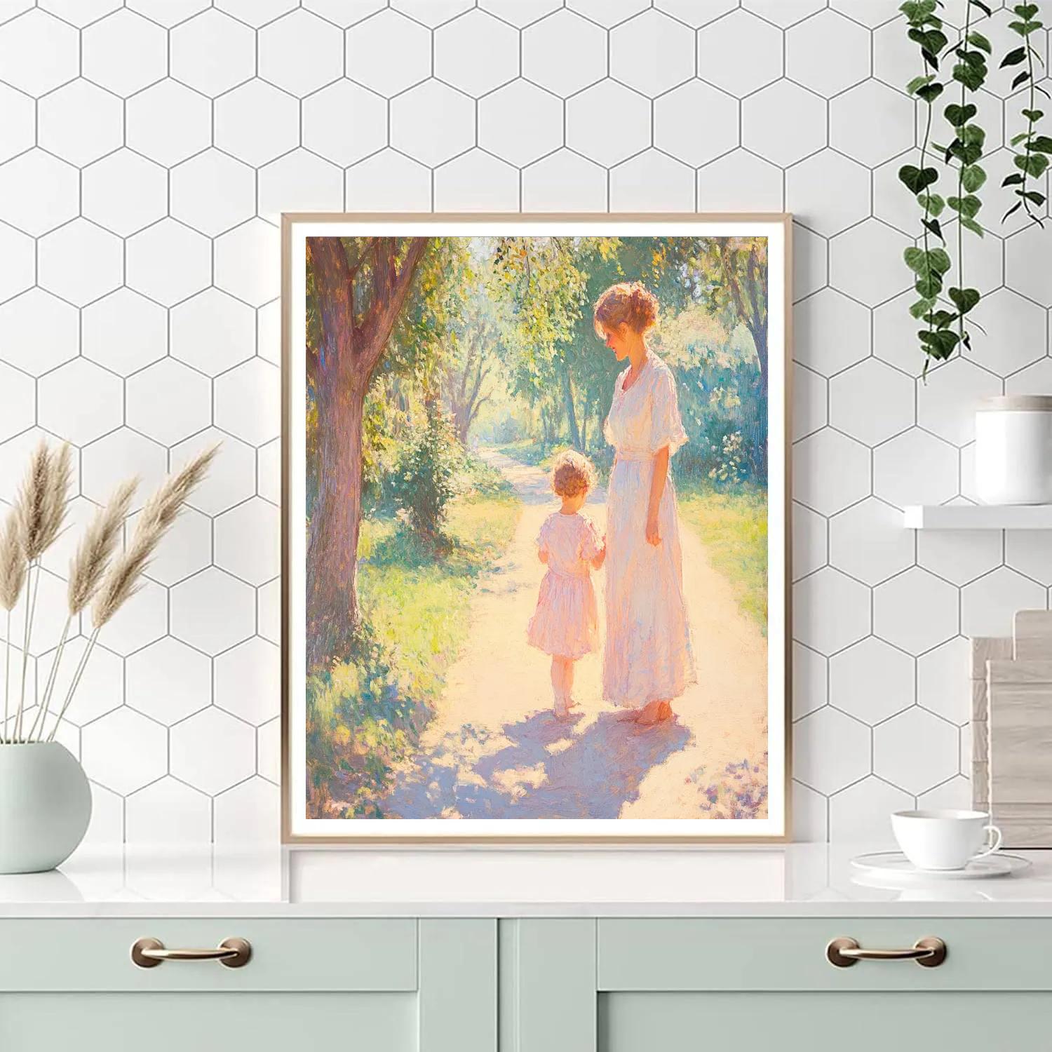Mary Cassatt Inspired Mother And Child In Park Paint by numbers kits
