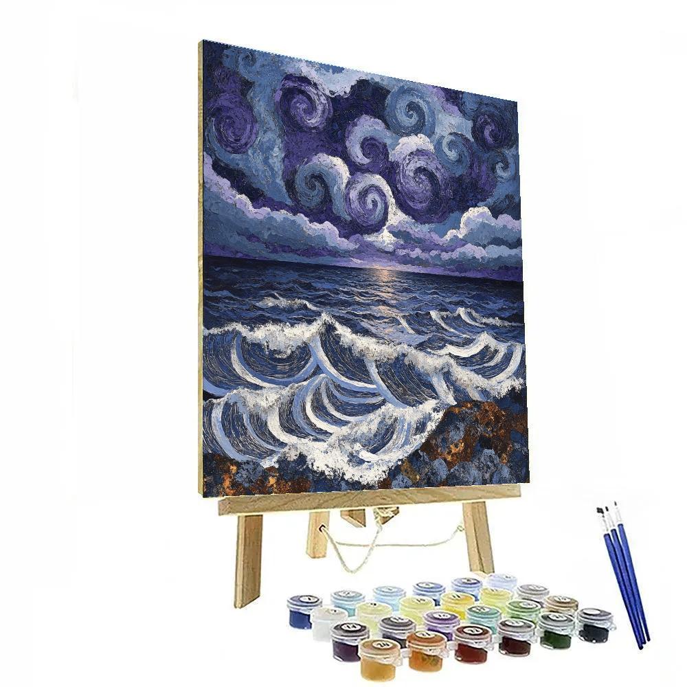 Arthur Lismer Inspired Roiling Cloud And Whitecap Rhythm Paint by numbers art