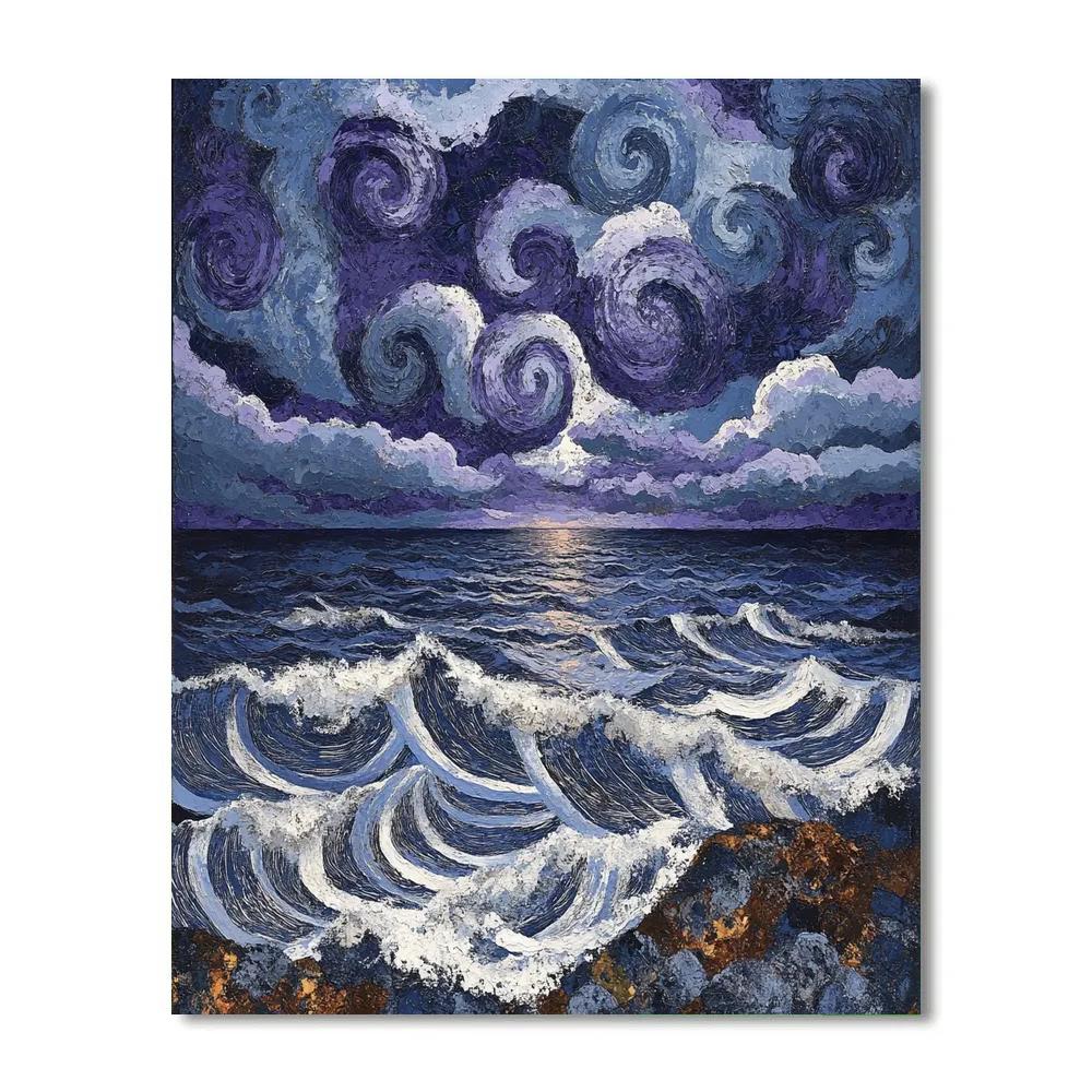 Arthur Lismer Inspired Roiling Cloud And Whitecap Rhythm Paint by numbers art