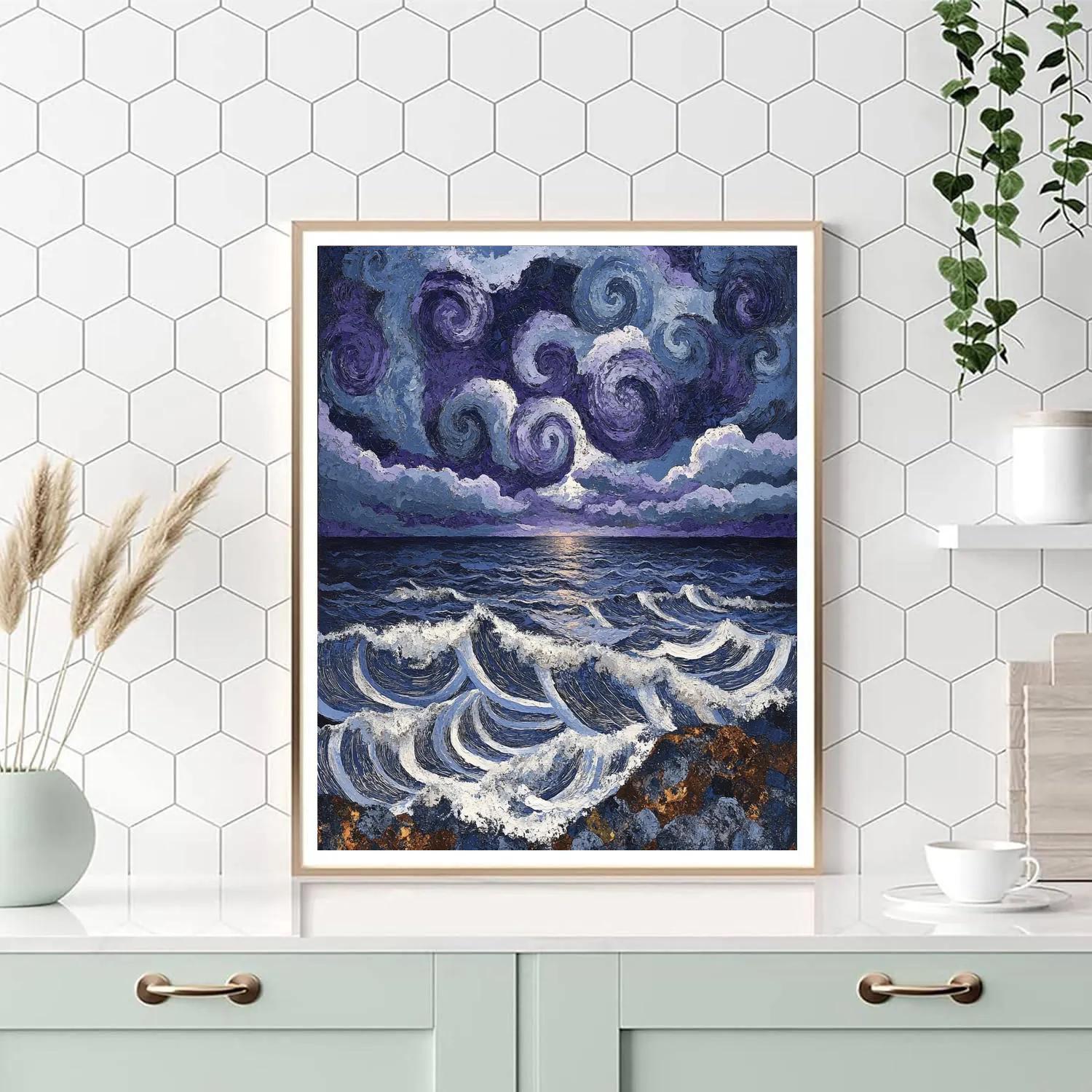 Arthur Lismer Inspired Roiling Cloud And Whitecap Rhythm Paint by numbers art