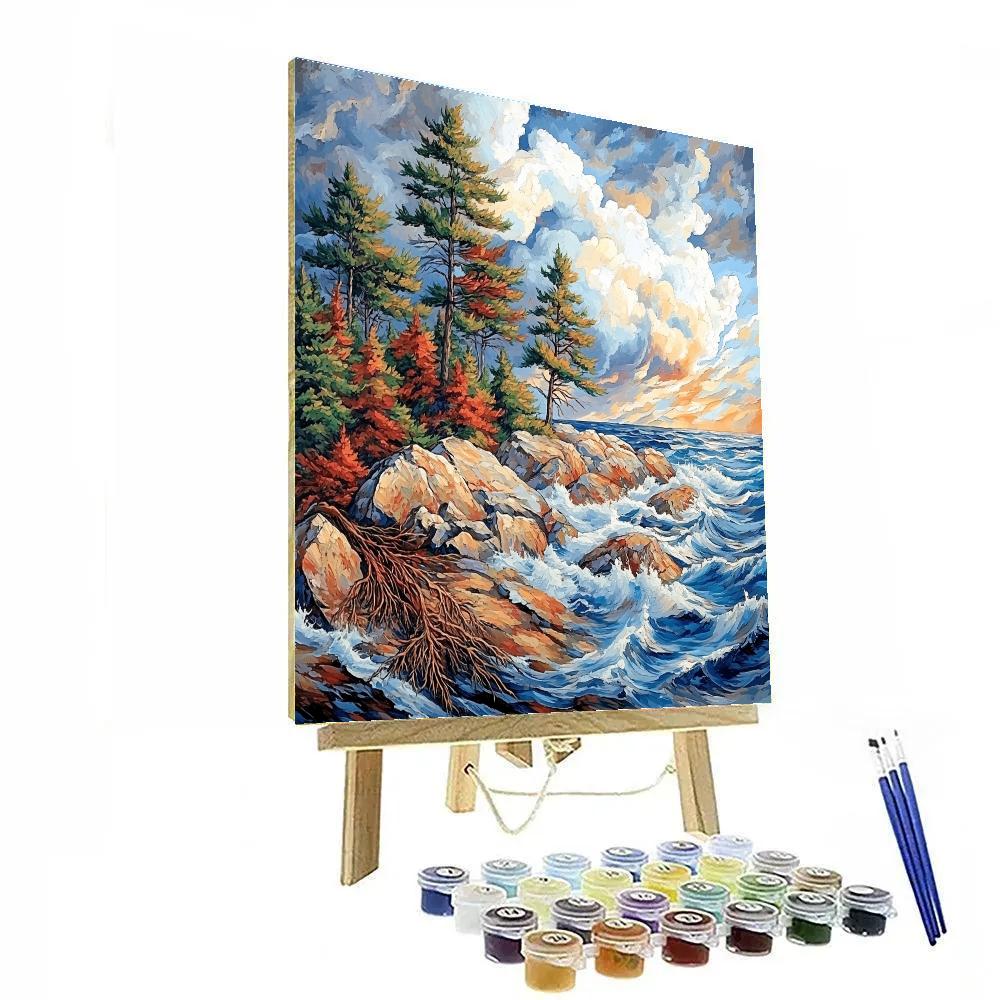 Arthur Lismer Inspired Stormborn Rockscape Paint by numbers art