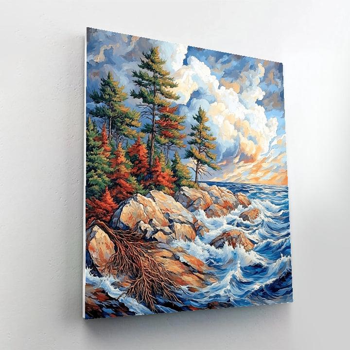 Arthur Lismer Inspired Stormborn Rockscape Paint by numbers art