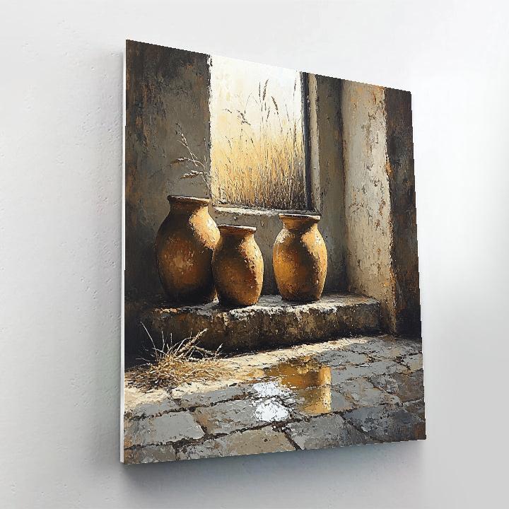 Diego Velázquez Inspired Earthenware Jars On Stone Slab Paint by numbers art