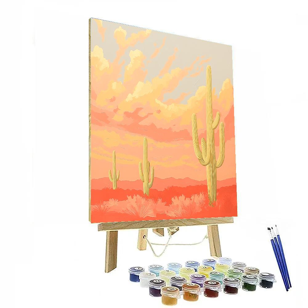 Georgia OKeeffe Inspired Desert Sunrise DIY paint by numbers