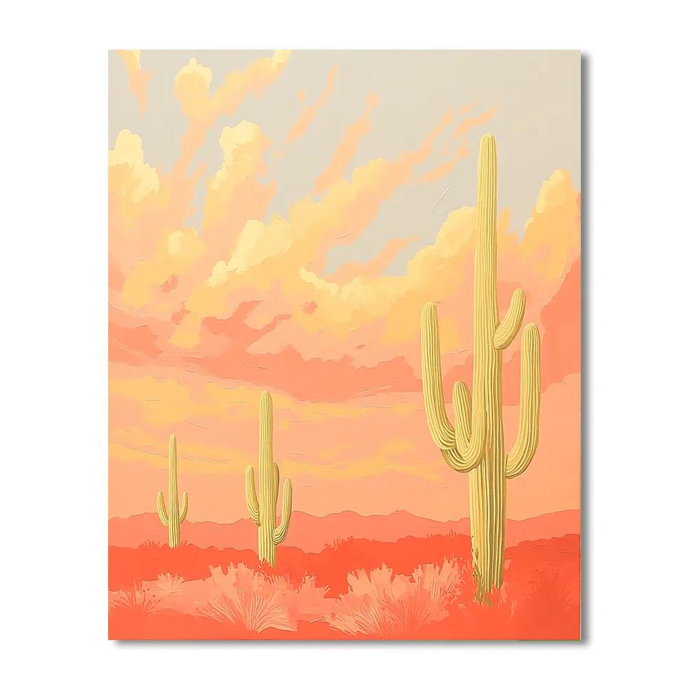 Georgia OKeeffe Inspired Desert Sunrise DIY paint by numbers