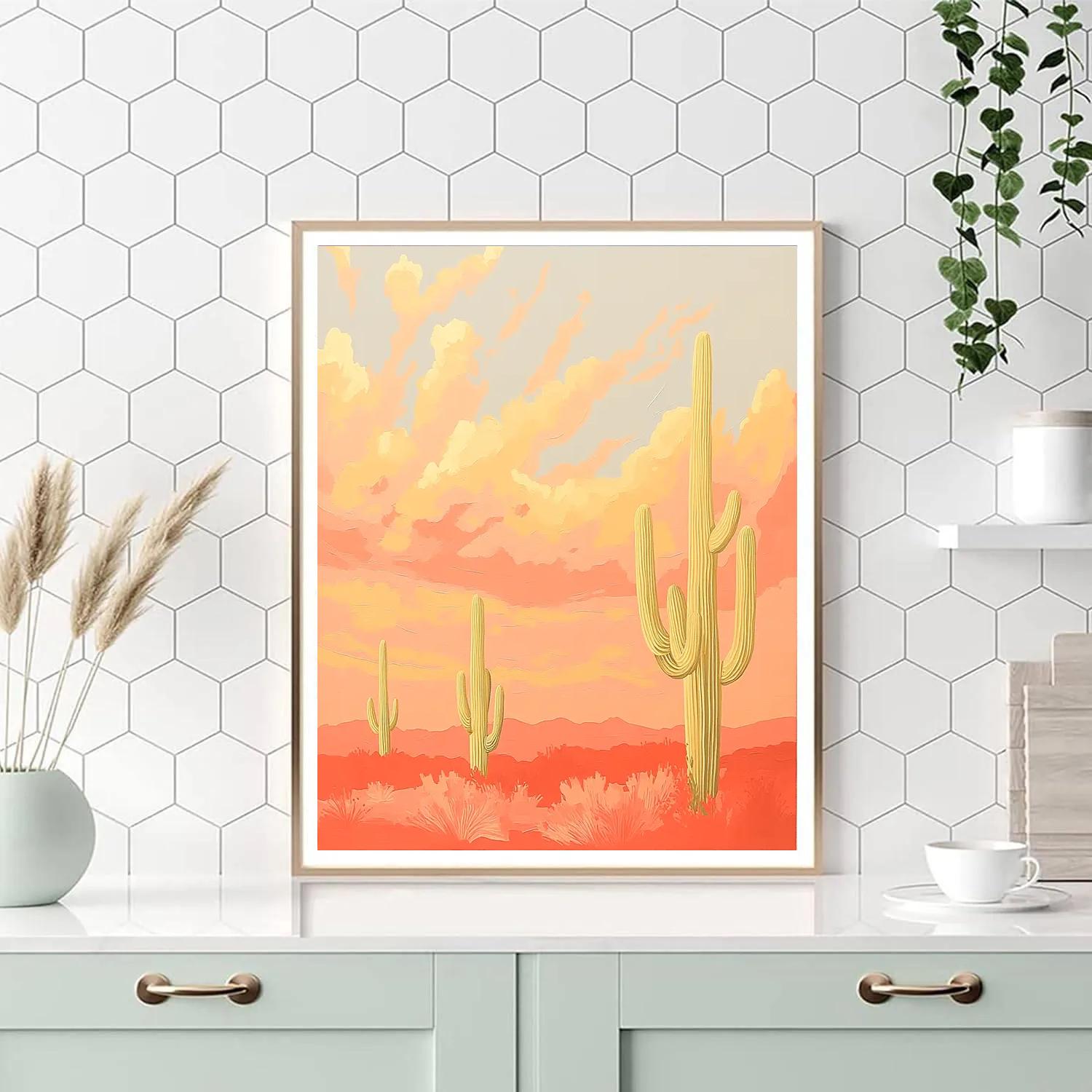 Georgia OKeeffe Inspired Desert Sunrise DIY paint by numbers