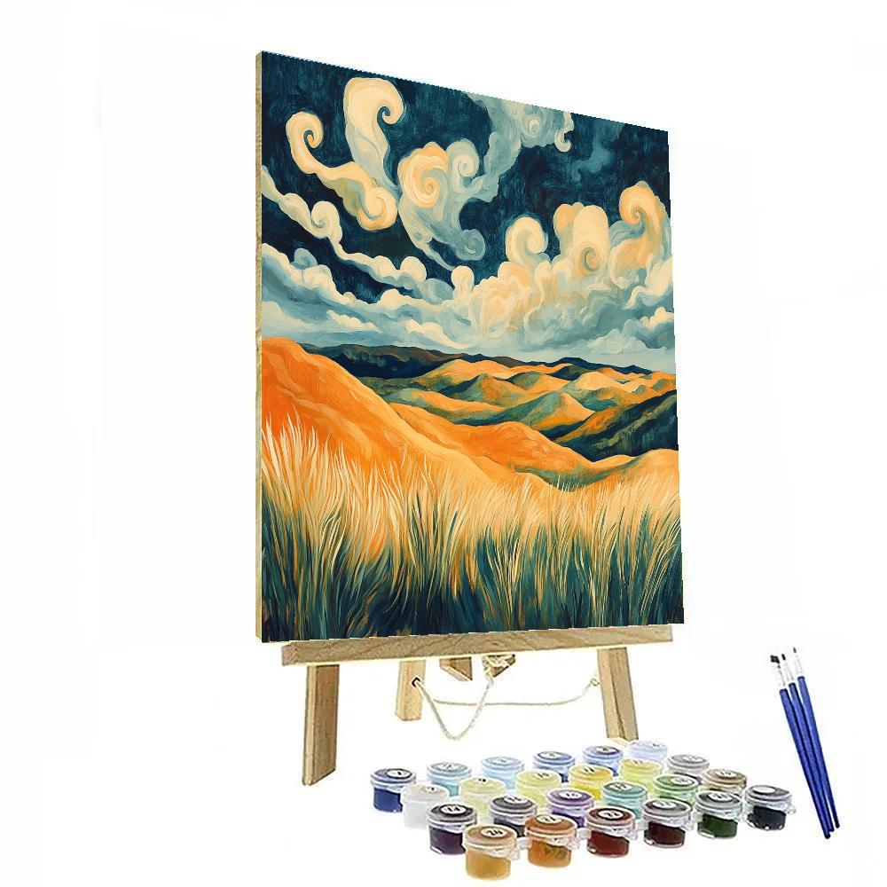 Edvard Munch Inspired Trembling Heathland paint by color