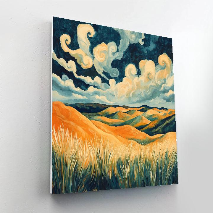 Edvard Munch Inspired Trembling Heathland paint by color