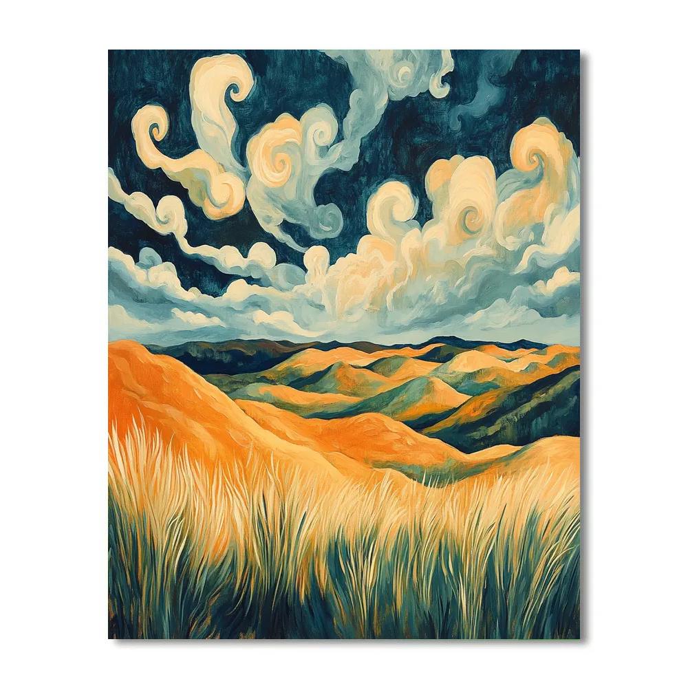 Edvard Munch Inspired Trembling Heathland paint by color