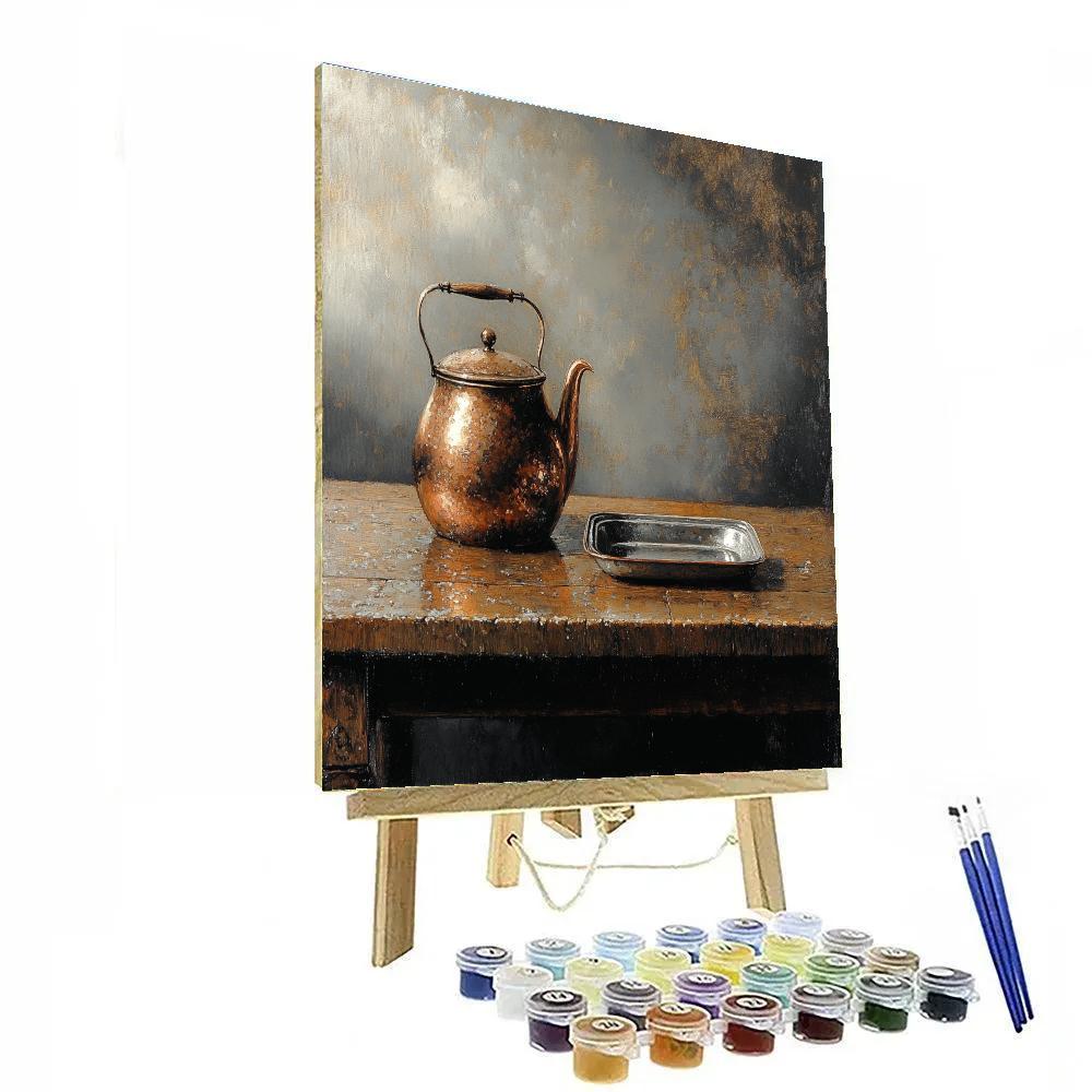 Diego Velázquez Inspired Copper Kettle And Pewter Dish Numbered painting kits