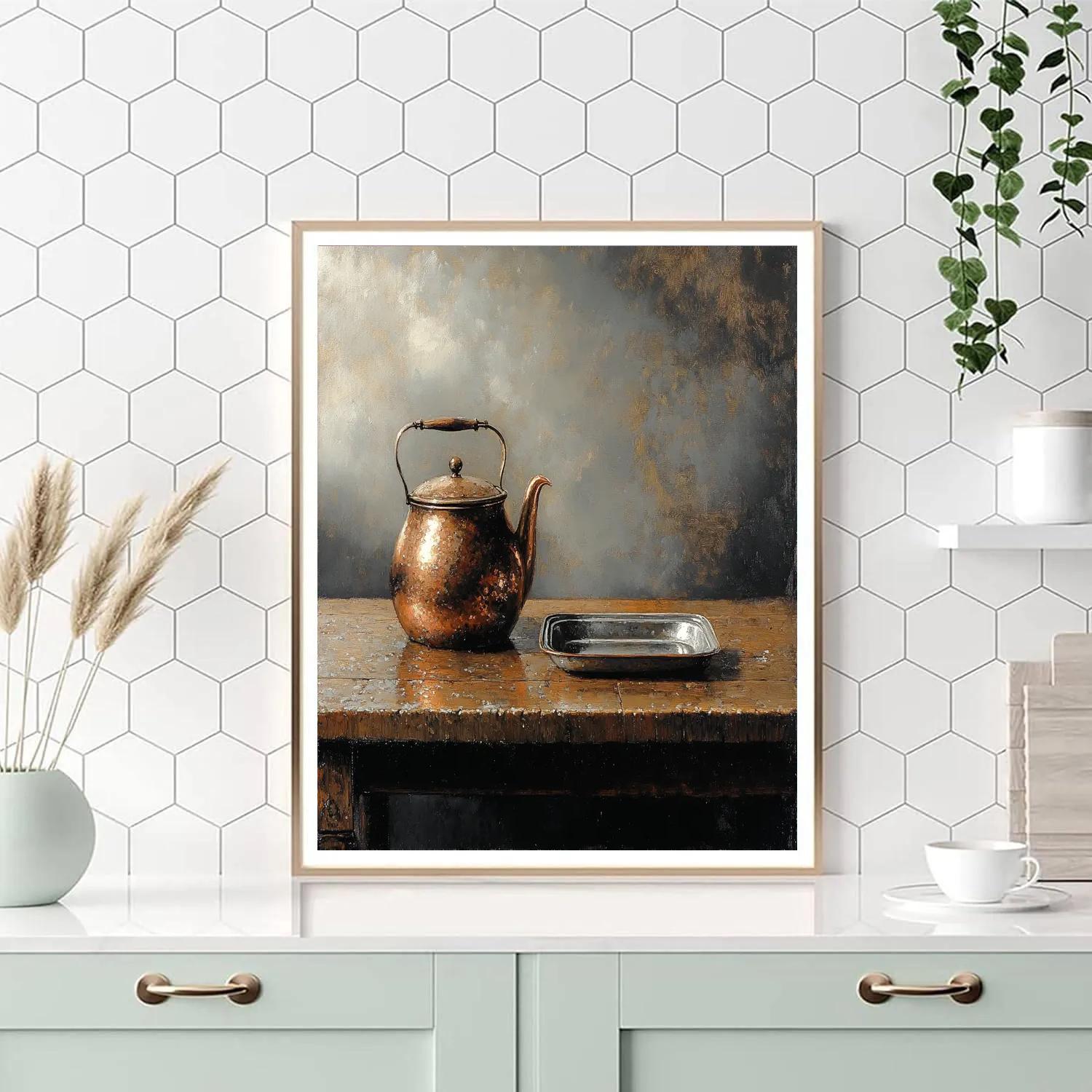 Diego Velázquez Inspired Copper Kettle And Pewter Dish Numbered painting kits