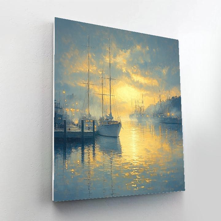 Turner Inspired Sunlit Harbor Morning Paint by numbers kits