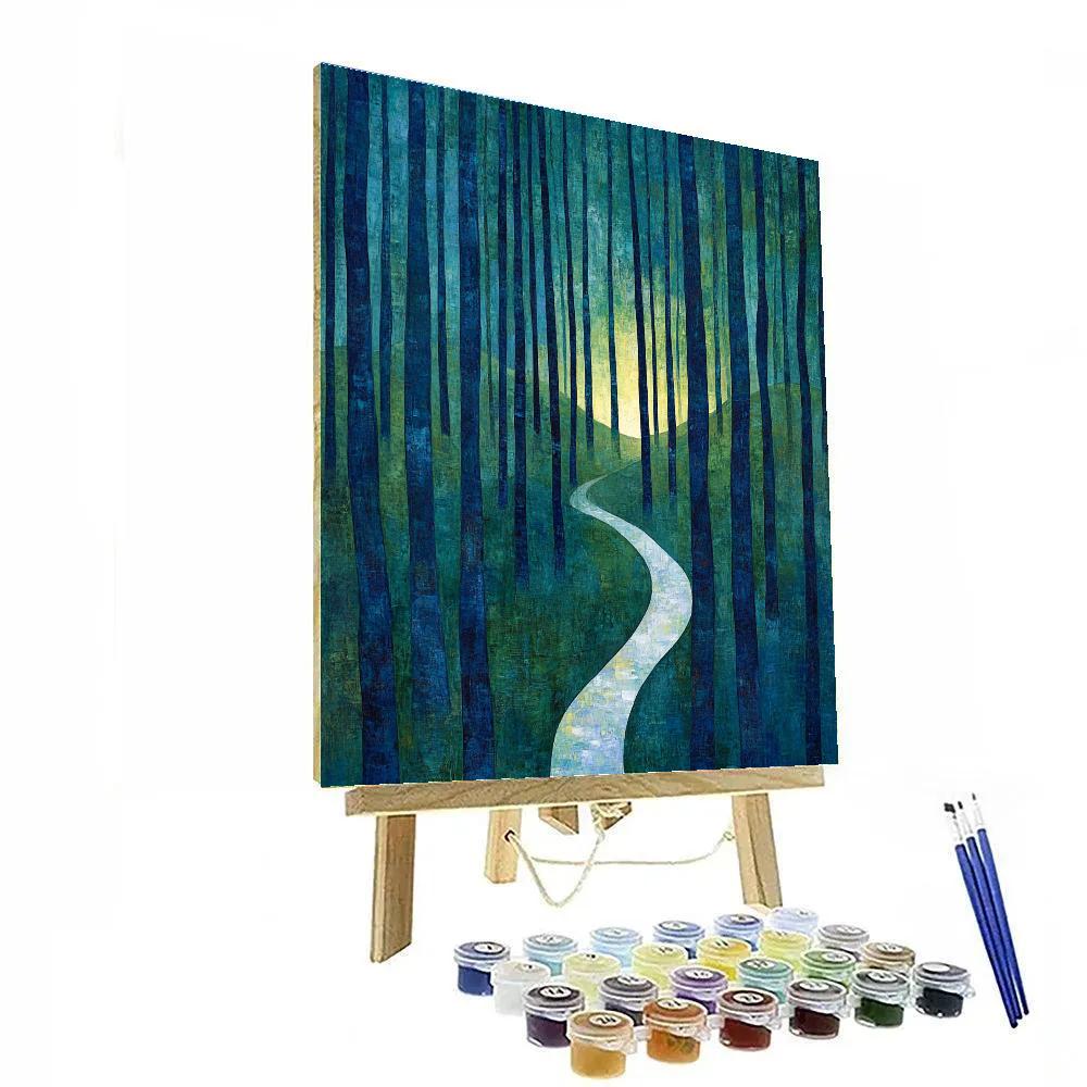 Edvard Munch Inspired Enchanted Boreal Grove paint by numbers