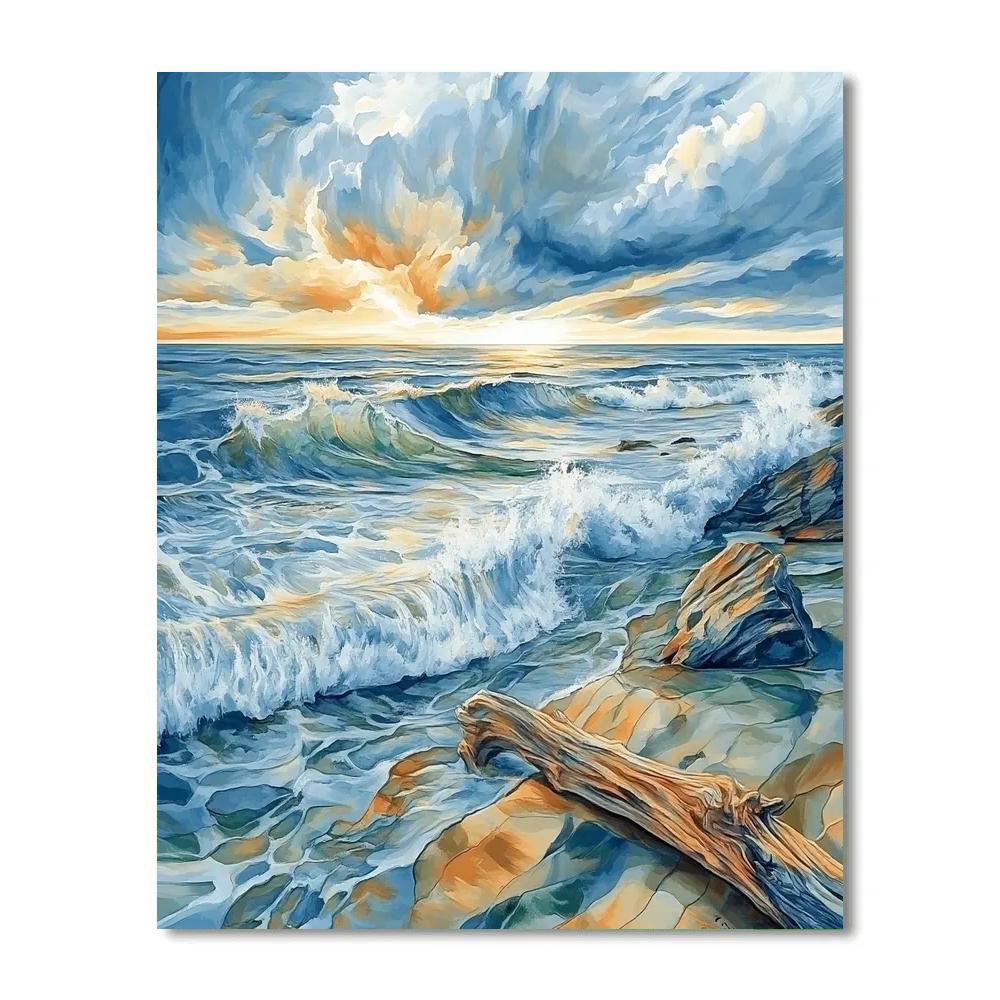 Emily Carr Inspired Stormbound Coastline paint by numbers