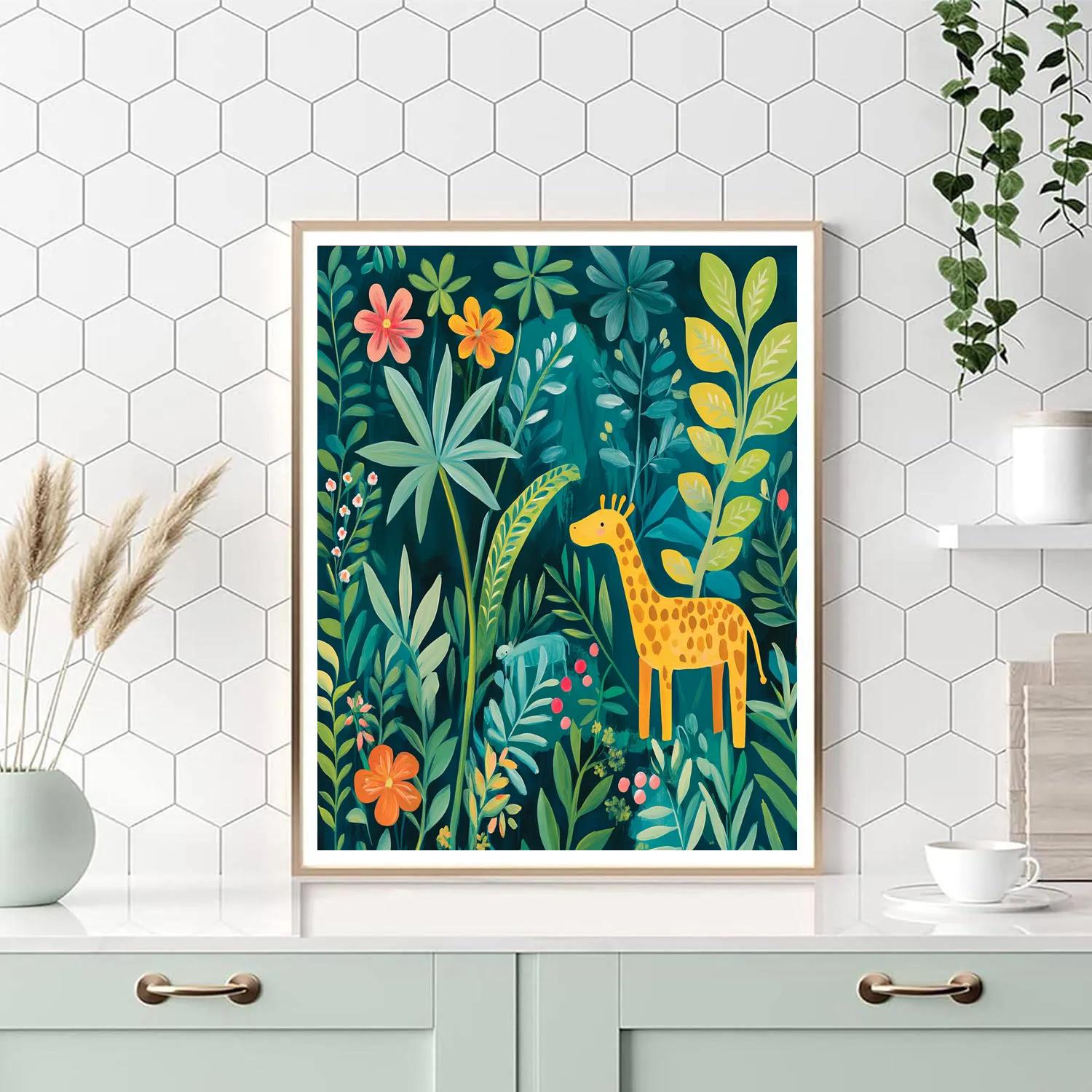 Henri Rousseau Inspired Jungle Picnic Number painting