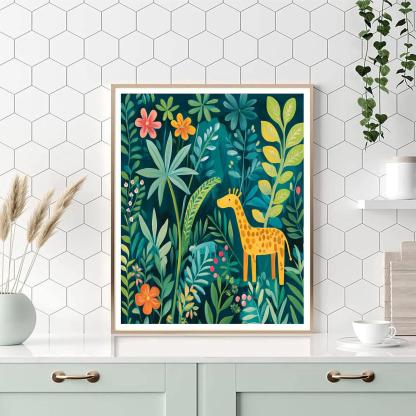 Henri Rousseau Inspired Jungle Picnic Number painting