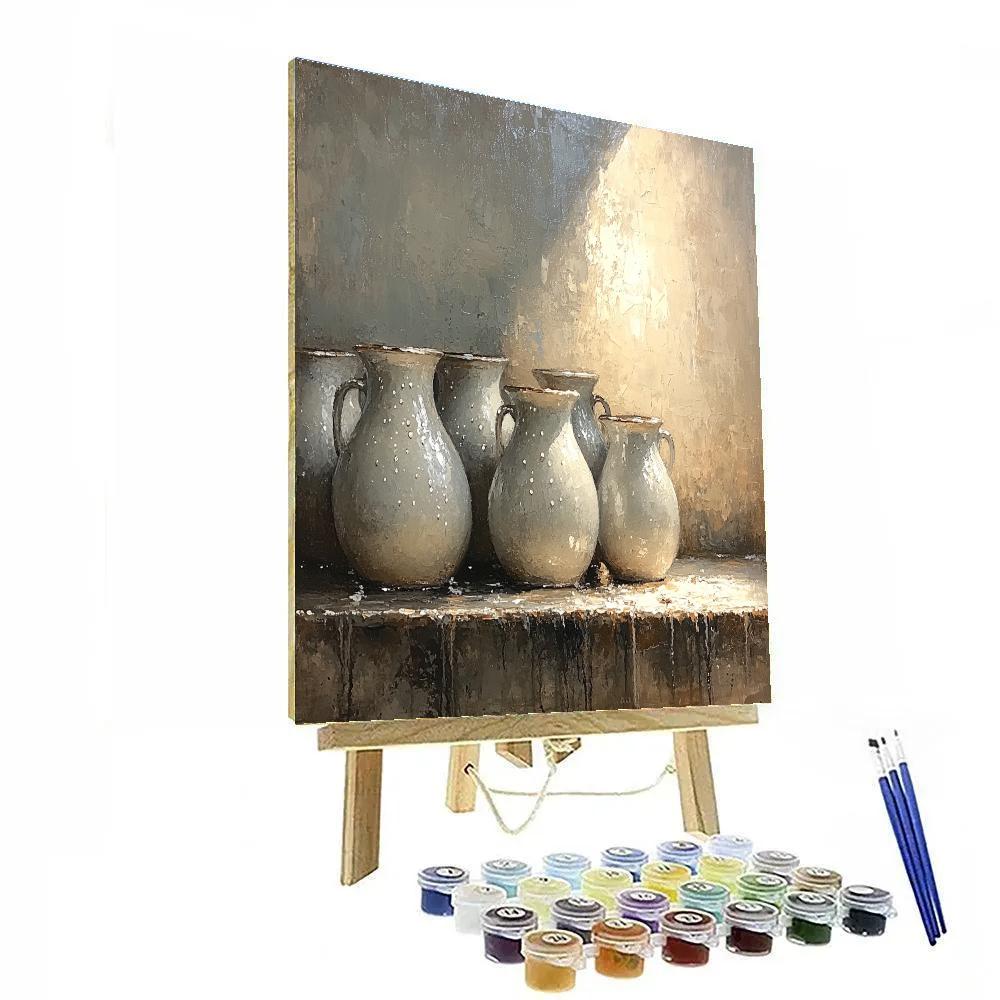 Diego Velázquez Inspired Ceramic Water Jugs And Condensation paint by numbers