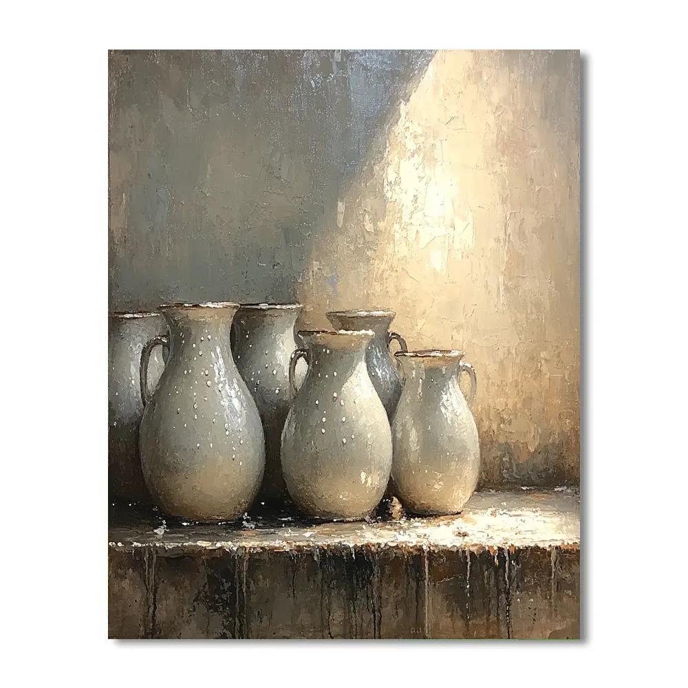 Diego Velázquez Inspired Ceramic Water Jugs And Condensation paint by numbers