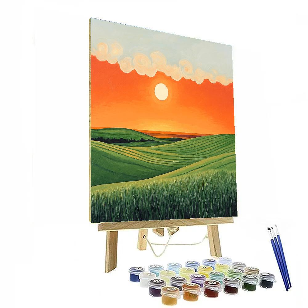 Edvard Munch Inspired Celestial Harvest Field Number painting