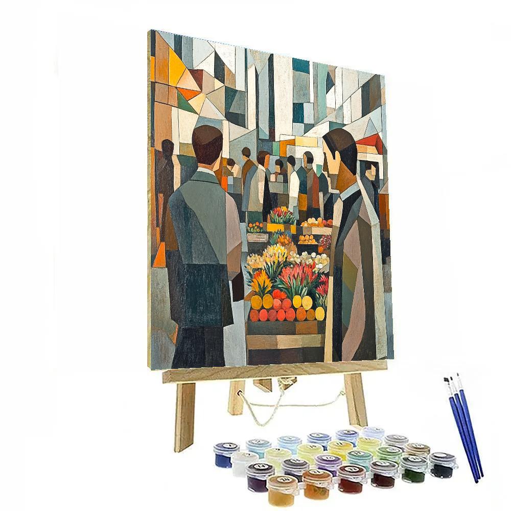 Picasso Inspired Abstract Market Painting by numbers kit
