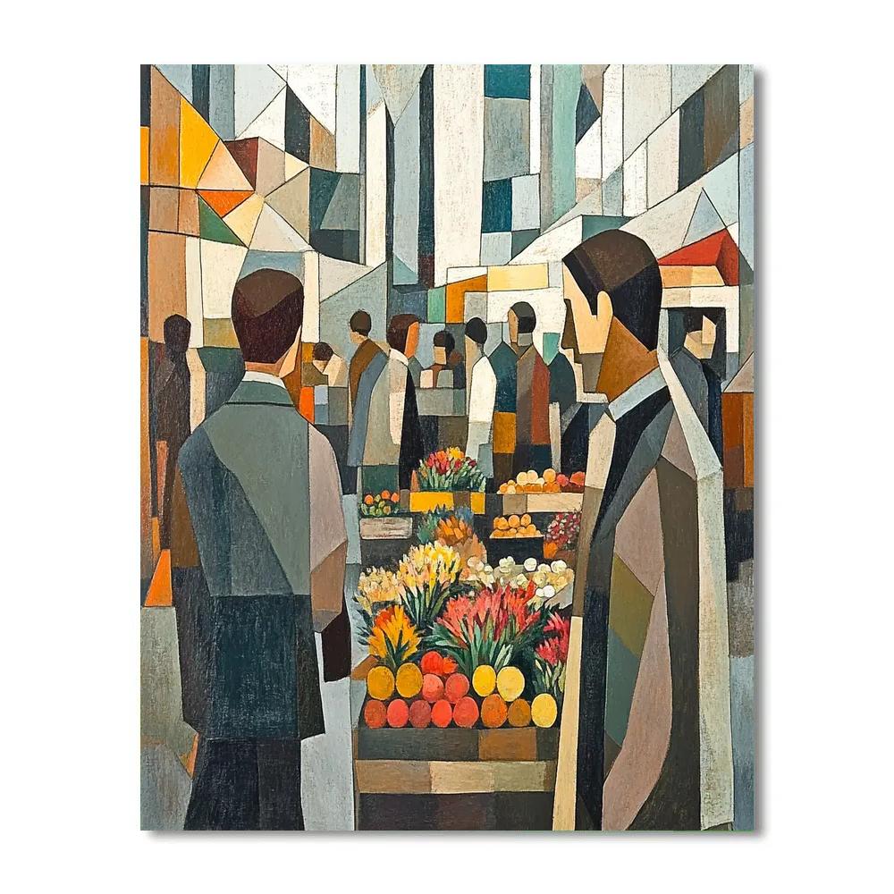 Picasso Inspired Abstract Market Painting by numbers kit
