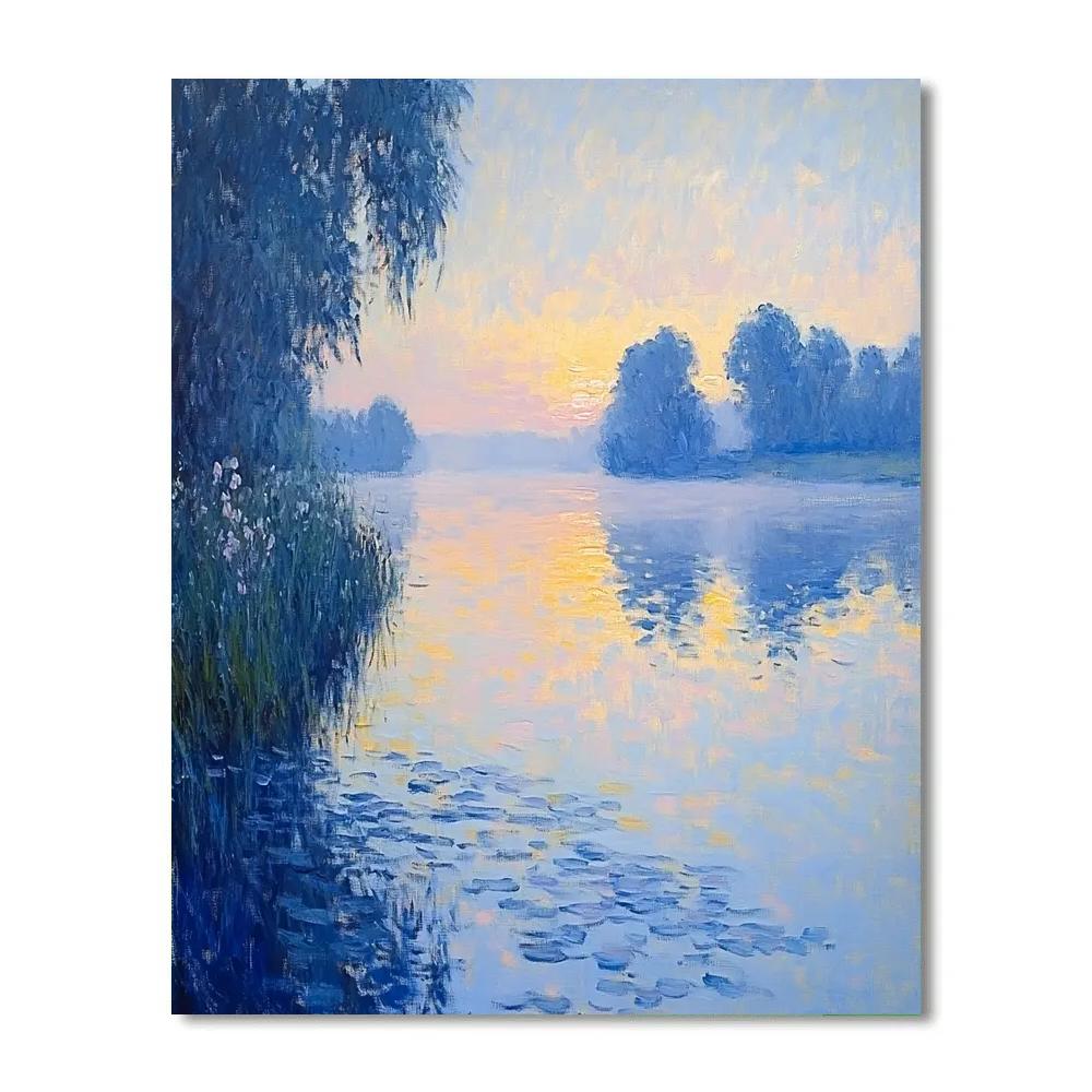 Monet Inspired Sunrise Over Lake Painting by numbers kit