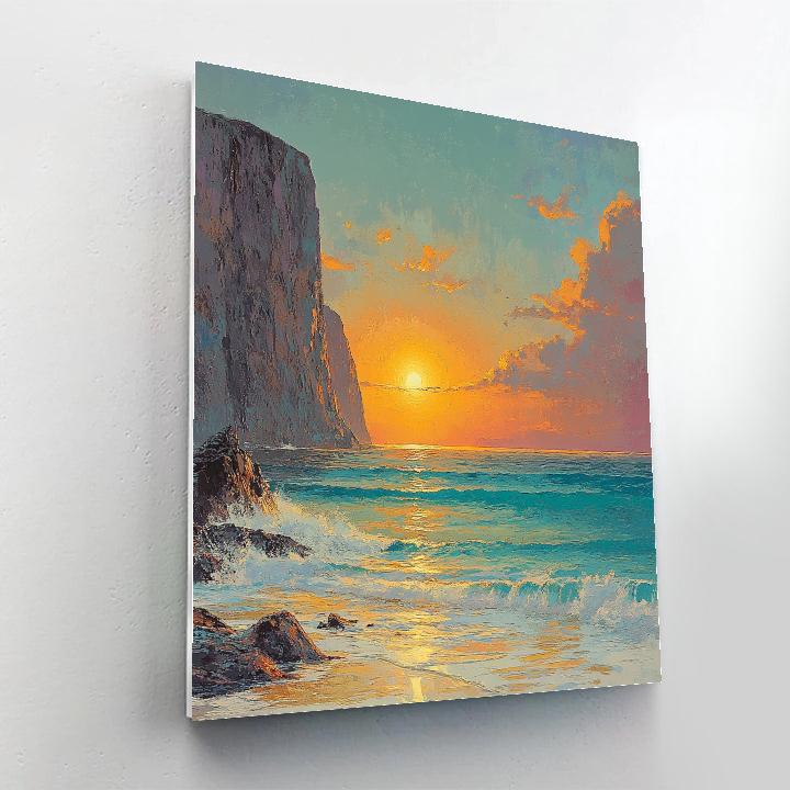 Frederick Varley Inspired Radiant Sunset Over Rugged Coast Numbered painting kits