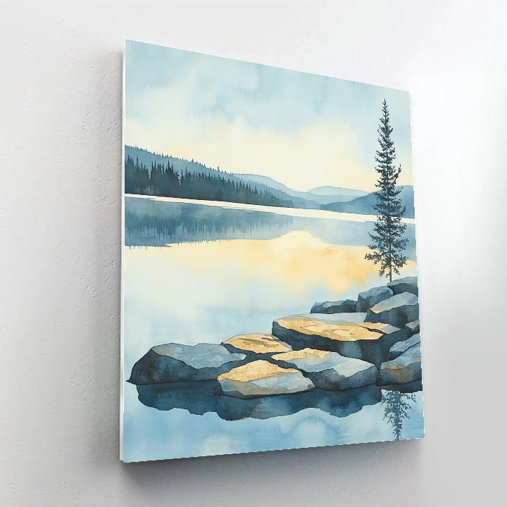 Franklin Carmichael Inspired Crystal Lake At Dawn painting number kit